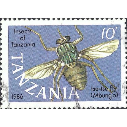 TANZANIA, INSECT, Tse-tse fly, blue 1987, 10/-