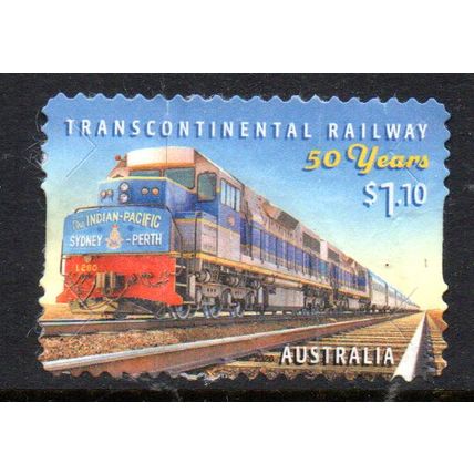 AUSTRALIA: 2020, $1.10 CONTINENTAL RAILWAY, USED SELF-ADHESIVE STAMP. 188-213