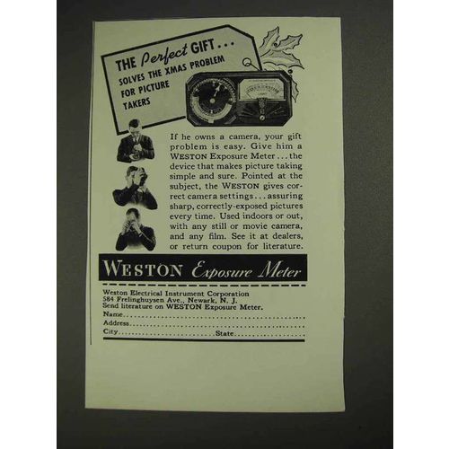 1937 Weston Exposure Meter Ad - The Perfect Gift