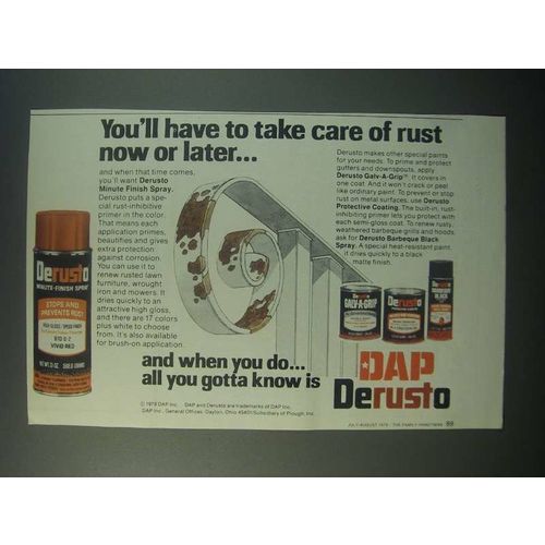 1979 DAP Ad - Derusto Minute Finish Spray, Galv-a-Grip