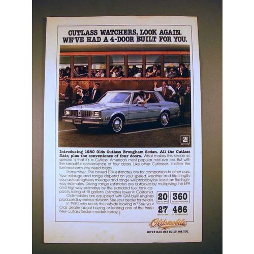 1980 Oldsmobile Cutlass Brougham Sedan Ad - Look Again!