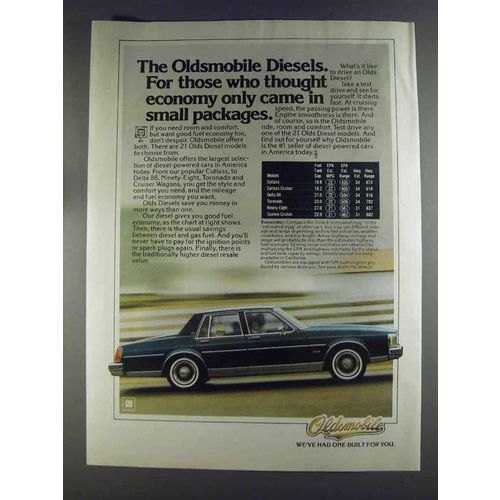 1980 Oldsmobile Cars Ad - Economy in Small Packages