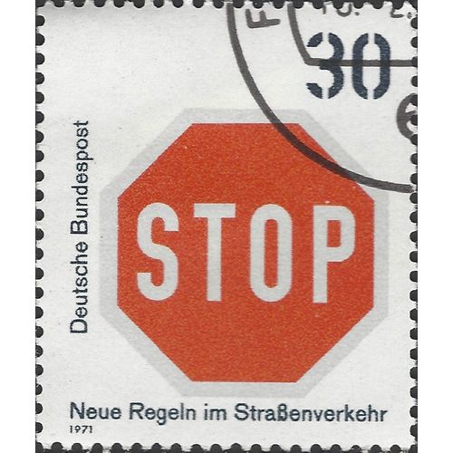 GERMANY, Give Way, Stop Sign, orange 1971, 30pf, #3