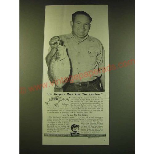1950 Heddon Go-Deeper Lures Ad - Go-Deepers root out the Lunkers