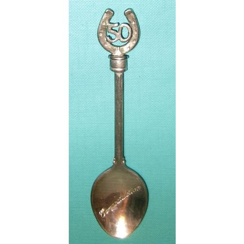 TEASPOON - 50th ANNIVERSARY Congratulations - Silver Plate - 4.5 inches - 11 cm.