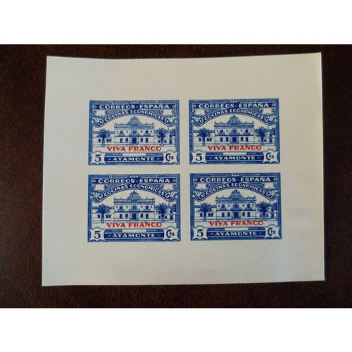 Spain 1930s Ayamonte Civil War miniature sheet blue stamps local stamps Franco