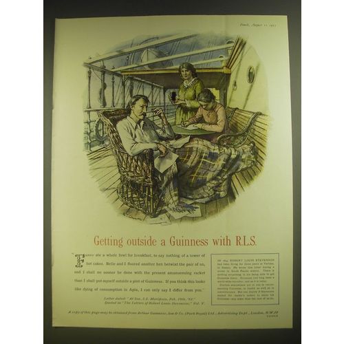 1955 Guinness Beer Advertisement - exerpt from letter by Robert Louis Stevenson