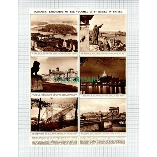 X878) Budapest Margaret Island - 1945 Cutting