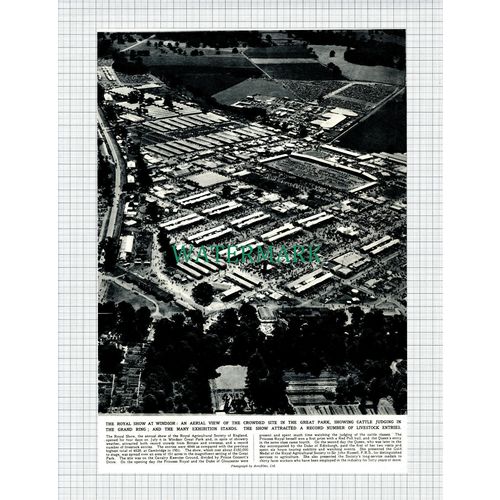 X882) Royal Show Windsor Aerial View Royal Agricultural Society - 1954 Clip