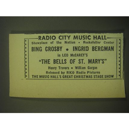 1945 RKO Movie Advertisement - The Bells of St. Mary's - Radio City Music Hall