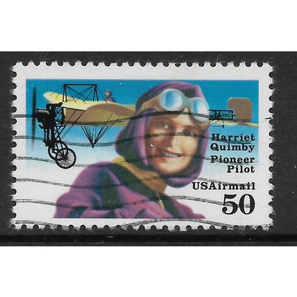 USA 1991 AVIATION PIONEER 50c QUIMBY & BLERIOT XI AIRPLANE SG A2570 FINE USED