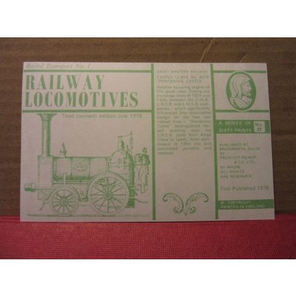 G.W.R., no 4079 STEAM ENGINE collector postcard RAILWAY LOCOMOTIVES no 21 =