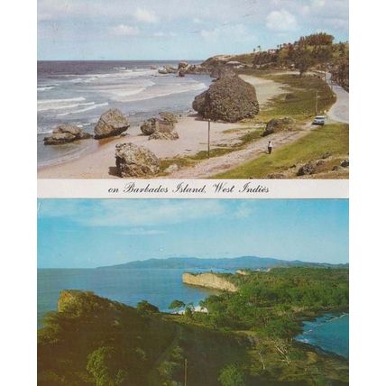 On Barbados Island Point Saline West Indies 2x Postcard s