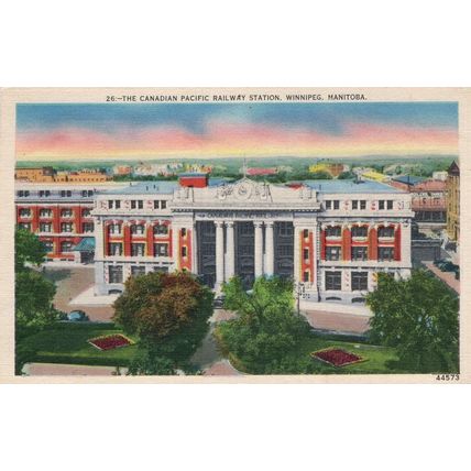 CPR Railway Station Winnipeg Manitoba Canada Postcard