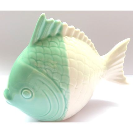 Green & White Fish Ornament Ceramic 13 CM