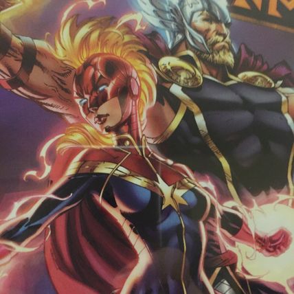 Marvel War of the Realms #1 - J Scott Campbell Captain Marvel Variant Signed wit