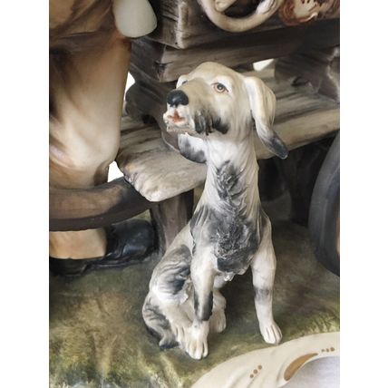 Stunning Capodimonte Pianola Player With Dog Signed M. Lory
