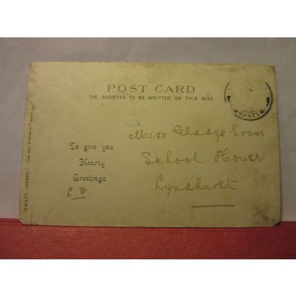 GREETINGS CARD CHRISTMAS used antique postcard by H. M. & Co. =