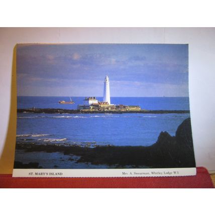 ST. MARY'S ISLAND by Mrs. A. Swearman unused postcard Whitley lodge W.I. #