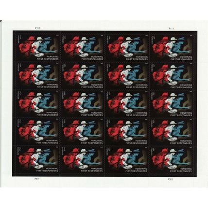 Honoring First Responders Sheet of 20 Current Rate Stamps Scott 5316