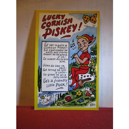 LUCKY CORNISH PISKEY, CORNWALL used postcard by J. Salmon 1966 pm =