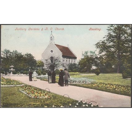 Forbury Gardens & Roman Catholic Church, Reading, Berks, c1905 - Blum & Degen PC