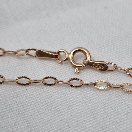Vicenza Diamond Cut Oval Trace Chain 36" Long Rose Gold Overlay 925 Silver 3.37g