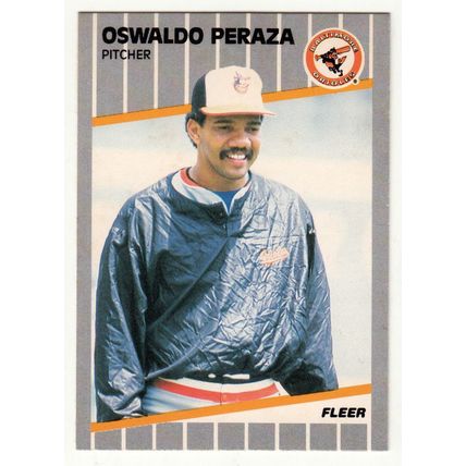 1989 Fleer baseball Oswaldo Peraza rookie card #615 - RC