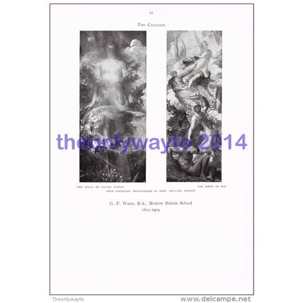 She Shall be Called Woman & Birth of Eve, G F Watts, Book Illustration, 1905