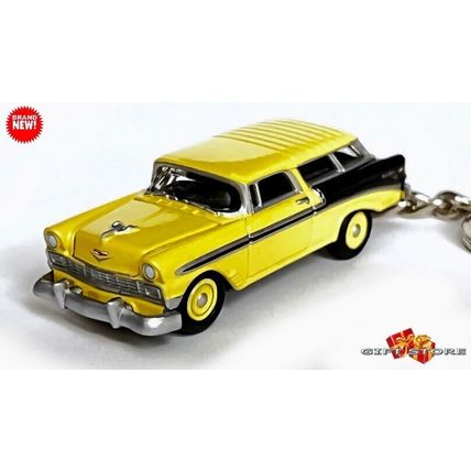 RARE KEYCHAIN 1955/56/1957 YELLOW CHEVY BEL AIR NOMAD GREAT GIFT NOVELTY