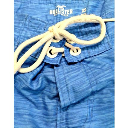 Hollister Mens Blue Board Skater Drawstring Shorts Size XSmall Back Pocket