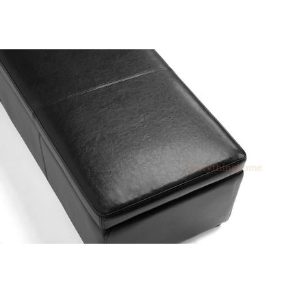 Modern Brown Or Black Leather Storage Ottoman Bench Foot Stool Designer New