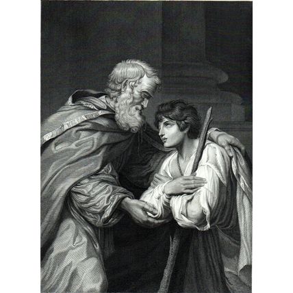 PRODIGAL’S RETURN 1842 John Henry Robinson - Leonello Spada ANTIQUE ENGRAVING