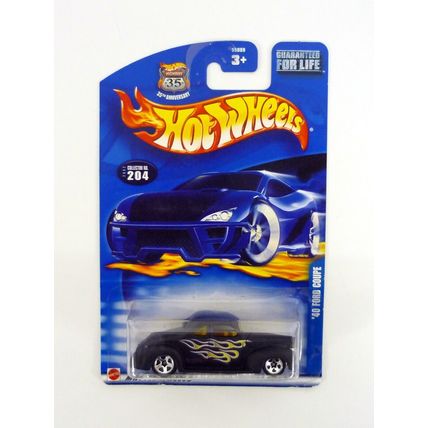 Hot Wheels '40 Ford Coupe #204 Black Die-Cast Car 2002