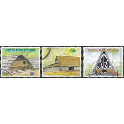Traditional Dwellings - Papua New Guinea 1989 - F H - SG 593 & 595/6