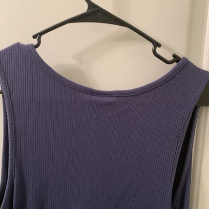Ingrid Maternity Women's Tank Dress Rib Henley Ruched Sides Size Small
