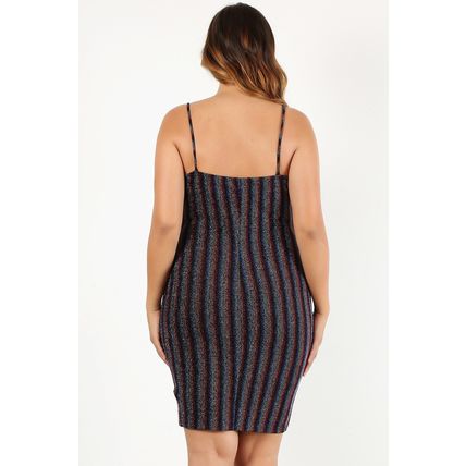 Plus Size Rainbow Striped Sleeveless Short Dress