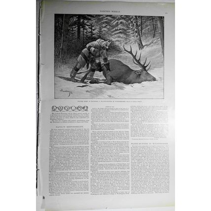 Winter Sport in Manitoba. A Wapiti-Hunter of Winnipegoosis. 1898 Harper's Weekly