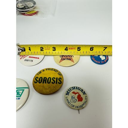 6Pc Lot VTG Buttons Pins Pinbacks Michigan, Wharton Center, Honda, Salem Spirit