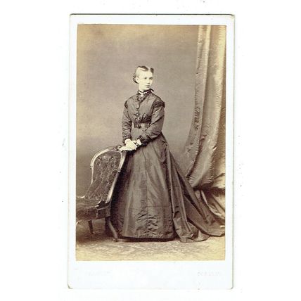 Victorian cdv photo young woman standing Torquay photographer