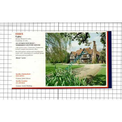 Old Harlow Essex / Ugley Essex - 1994 House Sale Advert