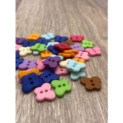 13mm Mixed Colour Butterfly Resin Buttons 2 Hole Crafts Baby Cardigans Sewing
