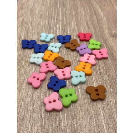 13mm Mixed Colour Butterfly Resin Buttons 2 Hole Crafts Baby Cardigans Sewing