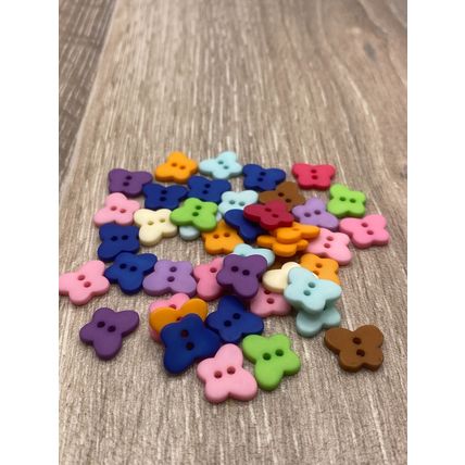 13mm Mixed Colour Butterfly Resin Buttons 2 Hole Crafts Baby Cardigans Sewing