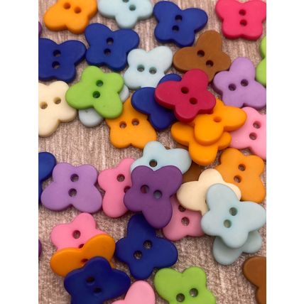 13mm Mixed Colour Butterfly Resin Buttons 2 Hole Crafts Baby Cardigans Sewing