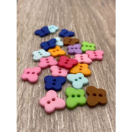 13mm Mixed Colour Butterfly Resin Buttons 2 Hole Crafts Baby Cardigans Sewing