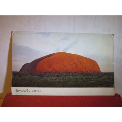 AYERS ROCK, CENTRAL AUSTRALIA used postcard. 1982 pm, May & Baker advertising =
