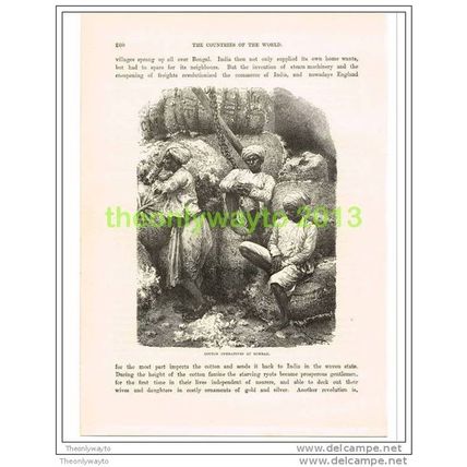 COTTON OPERATIVES AT BOMBAY (MUMBAI), INDIA, Book Illustration c1890