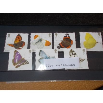 2013 7 BUTTERFLIES STAMPS USED UNFRANKED