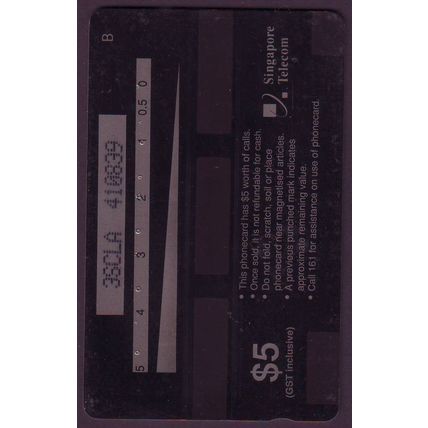 Calendar(93,94,95,96,98) S'pore $5Telephone Card (Used)